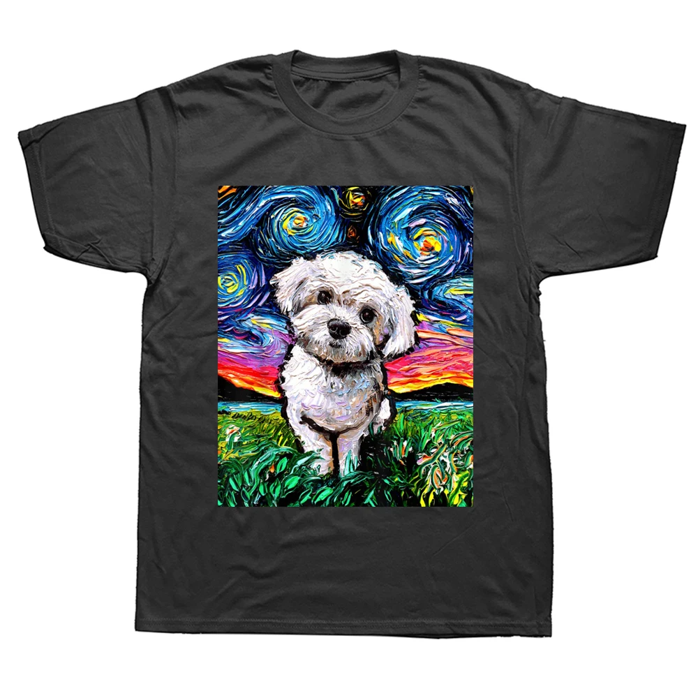 

Funny Maltese Poodle Dog Art T Shirts Graphic Cotton Streetwear Short Sleeve Birthday Gifts Summer Style T-shirt Mens Clothing