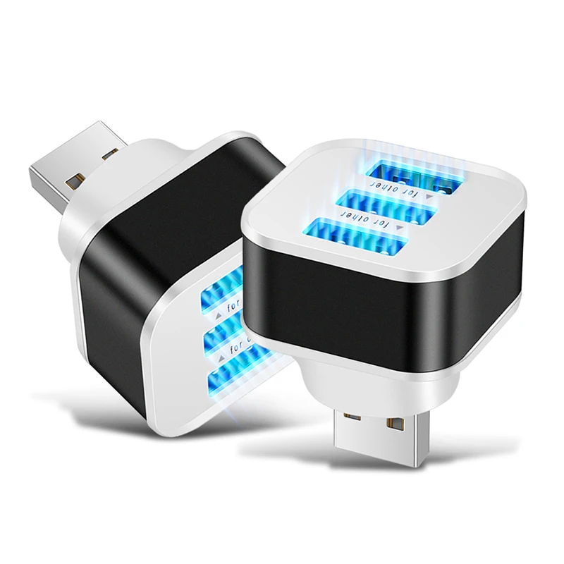 3 Port USB Extender USB2.0 HUB Quick Charge USB Splitter Multiple Interface Car Expander Phone Tablet Laptop Charger Adapter