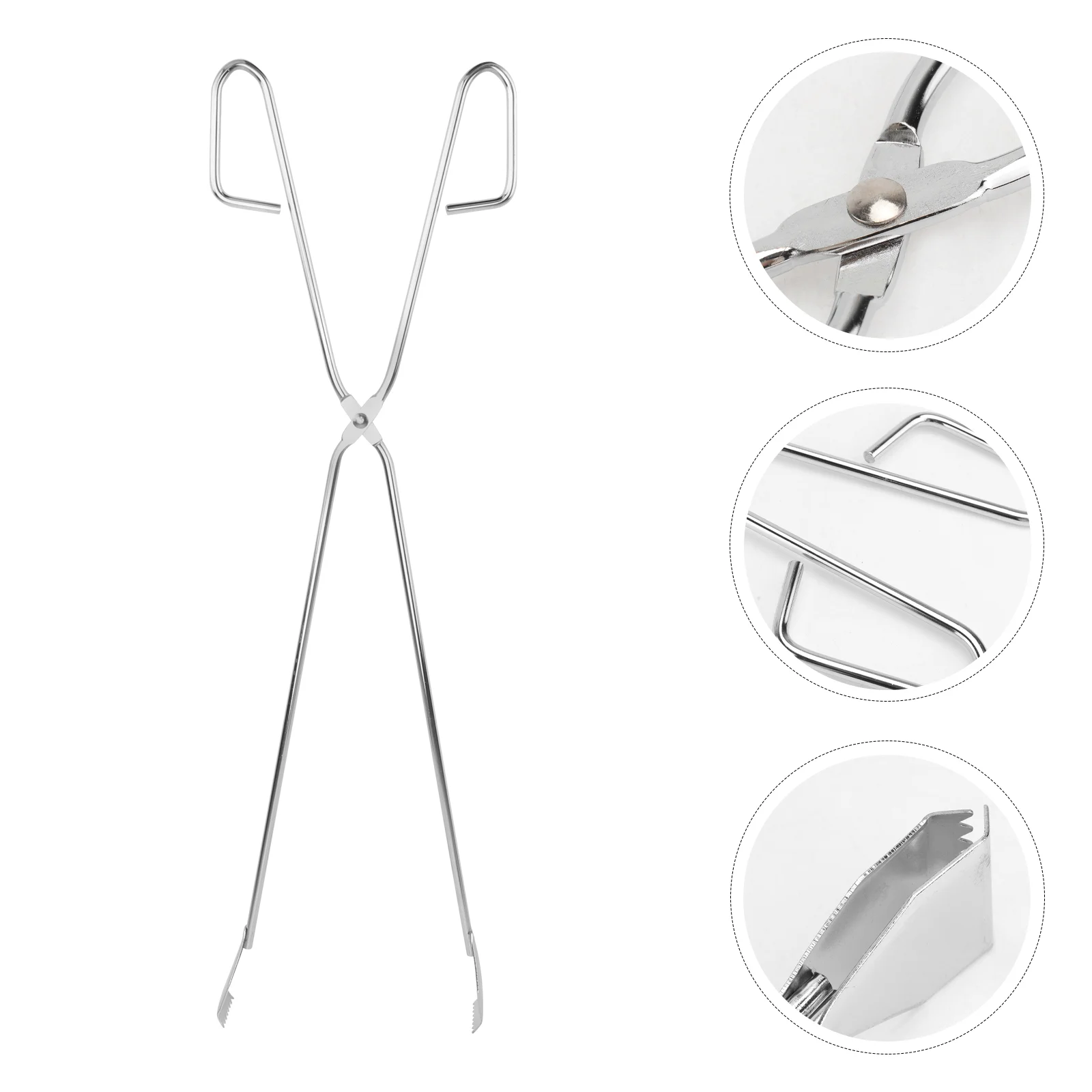 

60cm Stainless Steel Pick Up Tool Long Garbage Clip Scissor Shape Portable Tongs Barbecue Accessories Outdoor Gadget