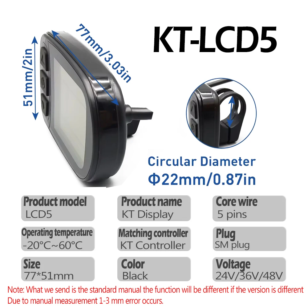 KT Ebike LCD 디스플레이 쿤텡 24V 36V 48V Lcd3 lcd8h led 880 LCD7 전기 자전거 디스플레이 (전기 자전거 키트용) USB 지원
