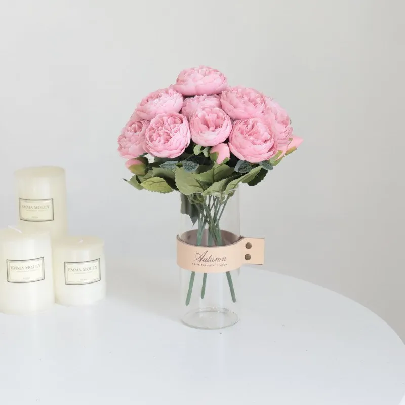 

1Bouquet Artificial Flowers Persian Rose Peony Bouquet Home Wedding Party Photography Props Holiday Decoration Fake Flowers