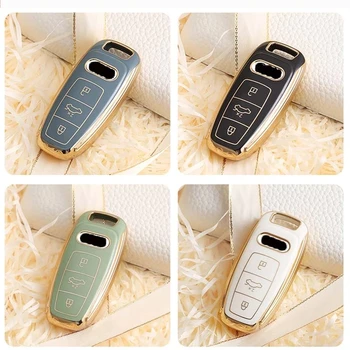 Cover chiate/telecomando per Audi A3 A6L A6 A7 A8 Q7 Q8 portachiavi Shell Bags 2020 2021 2022 Protector accessori Auto - Custodia per chiave Auto per Audi A3 A6L A6 A7 A8 Q7 Q8 portachiavi Shell