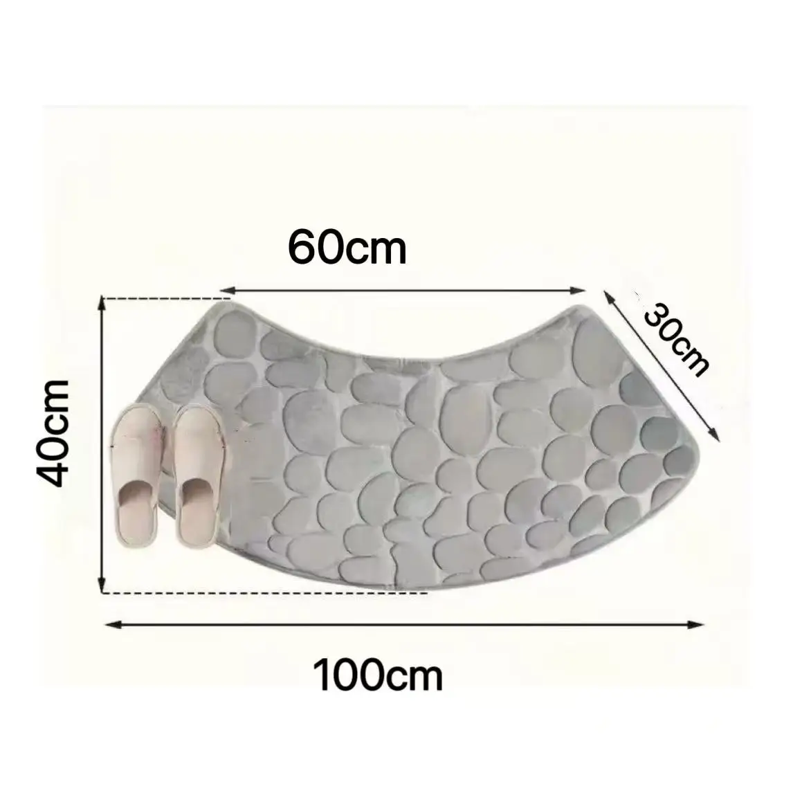Curved Absorbent Bathroom Mat 6