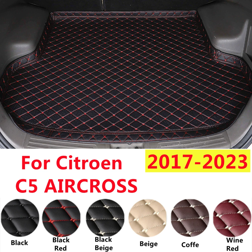 

SJ профессиональный автомобильный коврик для багажника, подходит для Citroen C5 AIRCROSS 2017-2023 XPE кожаный задний вкладыш, Задняя накладка для груза, водонепроницаемая высокая сторона