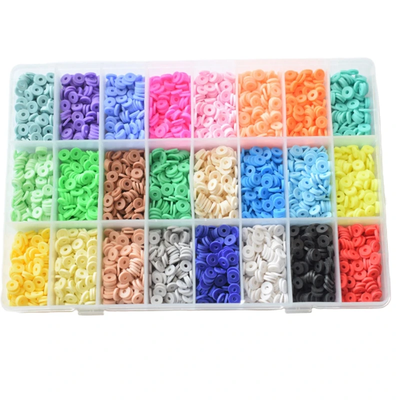 

Богемные бусины, ожерелья для женщин, глиняные бусины, плоские круглые глиняные бусины, набор для маркировки ювелирных изделий