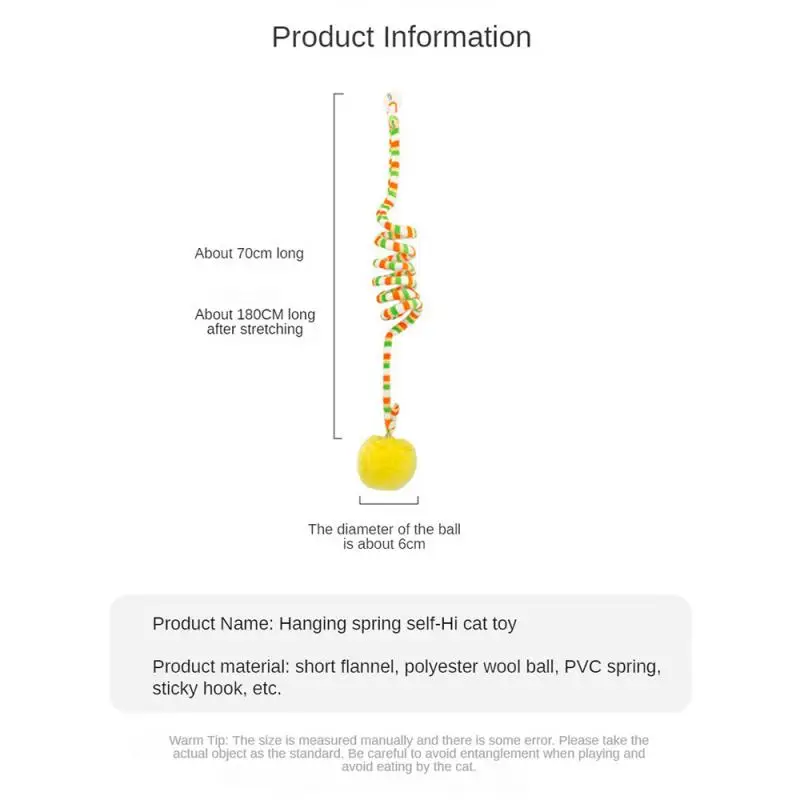 Interactive Simulation Cat Toy Self-hey Interactive Toy Kitten Playing Teaser Wand Cat Bell Hanging