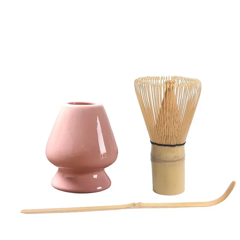 RAEF Glanzend roze Japanse keramische Matcha-kom, Macha-theegarde, chawan chasen standaard, lepel, zeef, mok, ceremoniële geschenkset, verjaardagscadeaus