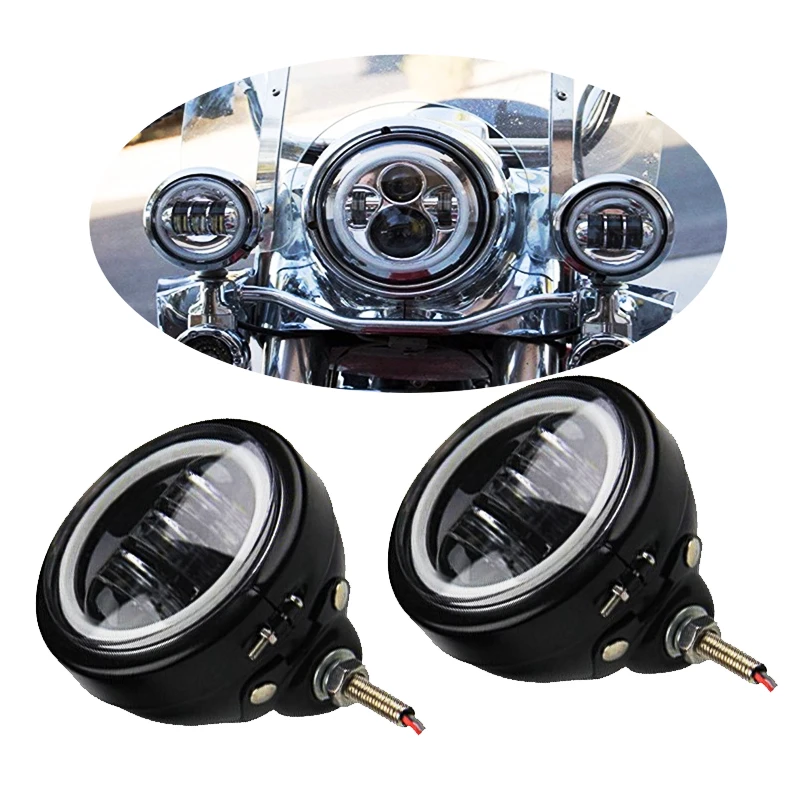 Lot De 2 Projecteurs LED Pour Moto, Feux De Route/feux De Croisement Bicolores Feux Antibrouillard Pour Conduite Tout Terrain Etanches Ip68 9 80 V Pour Voiture Moto Camion Suv Bateau 85115589