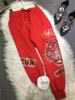 Oversized new tiger head pattern Rhinestone fashion Harlan pants women's corset sweatpants - Image 6