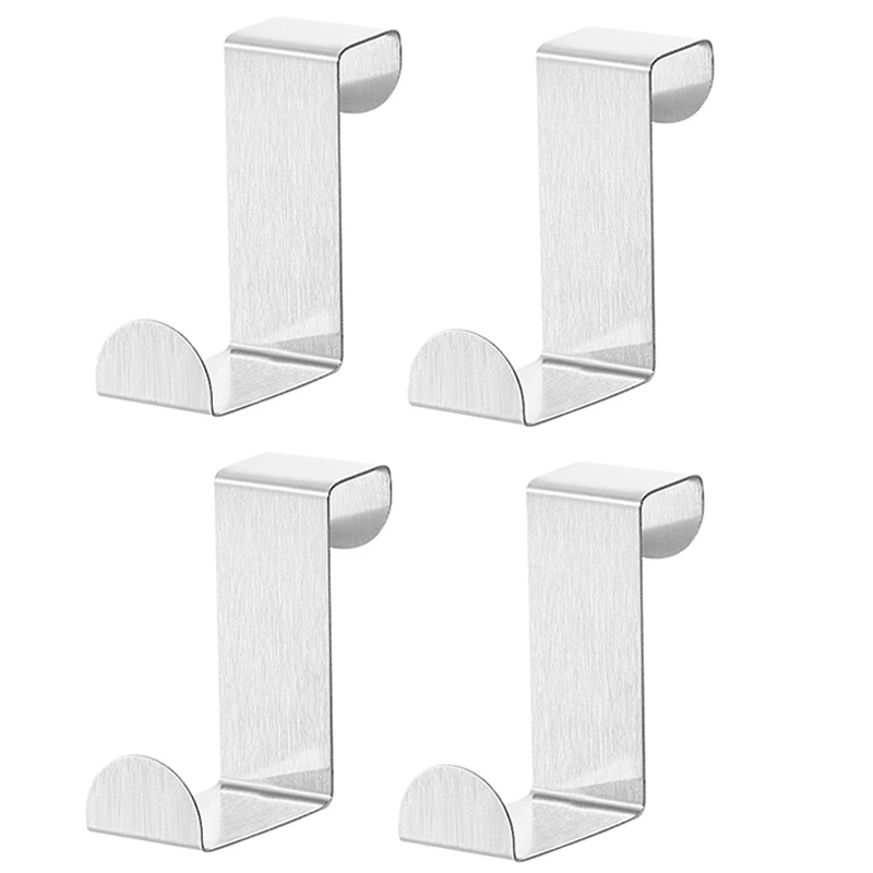 6-Pack Stainless Steel Over Door Hooks - Z-Shape Reversible Hangers For Towels, Coats, Bags - View #4