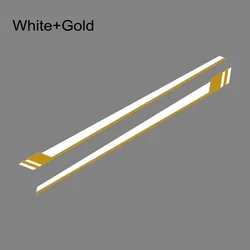 Sleek Car Side Stripes Decals Vinyl Graphics Trims Auto Accessories (White Gold)
