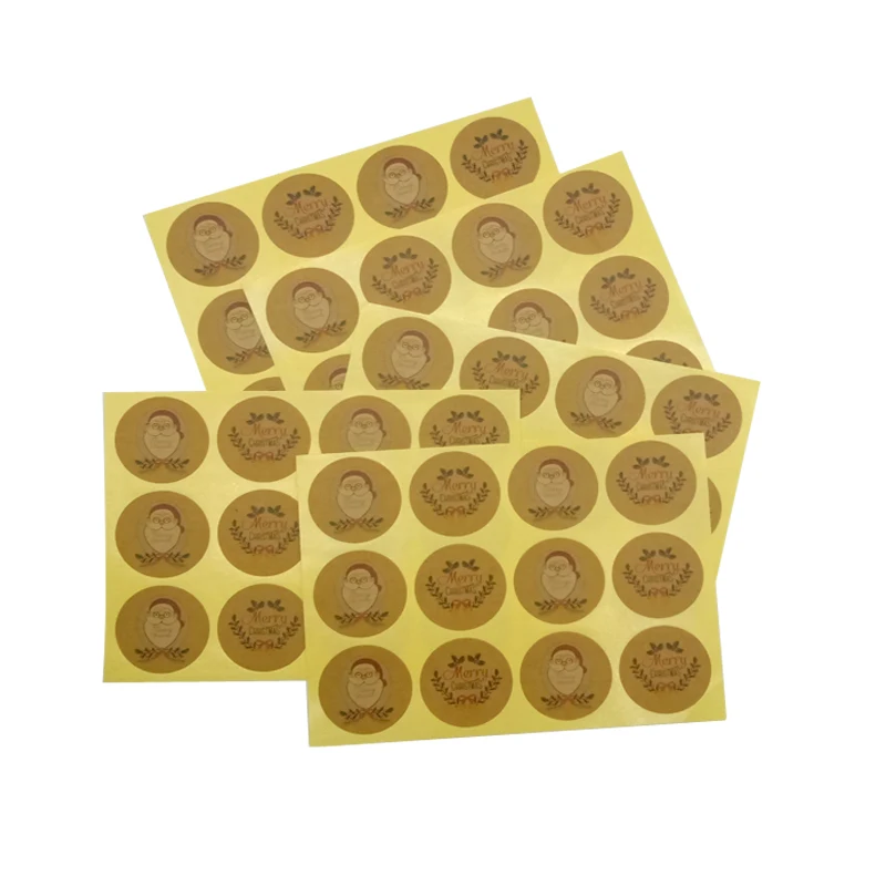 

120pcs/pack Santa Claus Kraft Wedding Decoration Birthday And Festival Sealing DIY Scrapbooking Label