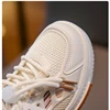 New Children's Sports Board Shoes 2024 Boys' Mesh Breathable Lightweight Running Shoes Girls Student Outdoor Leisure White Shoes 5