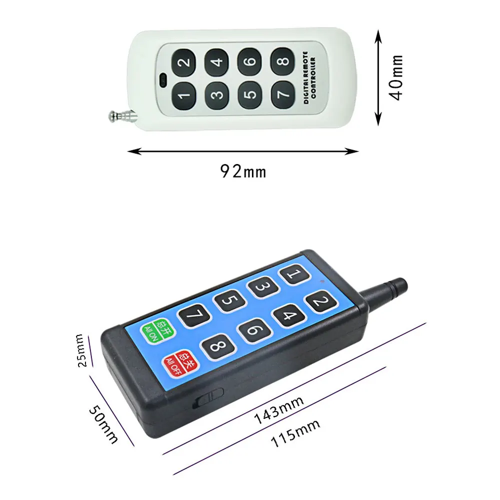 Interruttore RF 8 Canali Silriku 433MHz | Telecomando Wireless Per Motori DC 9V-72V | Auto, Luci, Tende, Porte E Altro