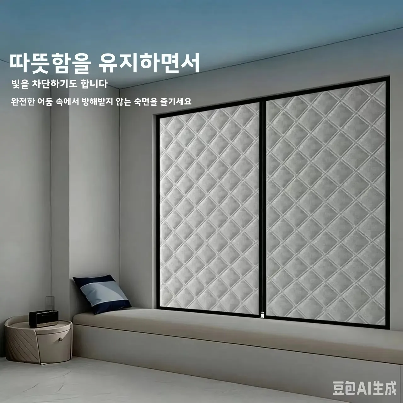 겨울용 두꺼운 방풍 면 커튼, 셀프 설치 창문 밀폐 단열 지퍼형 방한 홈데코 액세서리