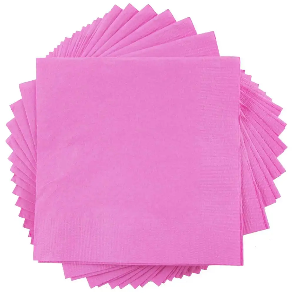 

Bulk Small Beverage Napkins, 5x5, 480/Box, Fuchsia Pink Disposable tissue