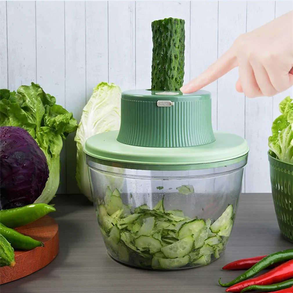 Multifunctional USB Electric Salad Spinner Dryer Vegetable Cutter Kitchen Accessories