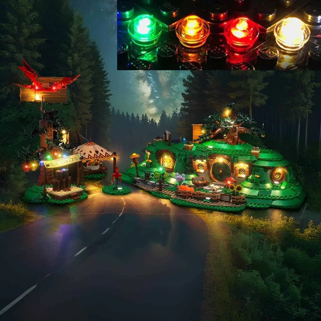 (No LEGO, Just Light) USB Lights Set for Lego Lord of The Rings The Shire Icons 10354
