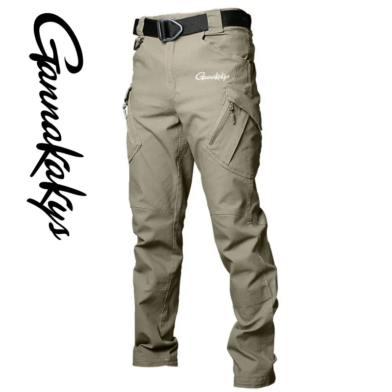 Men's Fishing Pants Windproof Hiking Multi Pocket Workwear Pants Outdoor Tactical Wear Resistant Pants