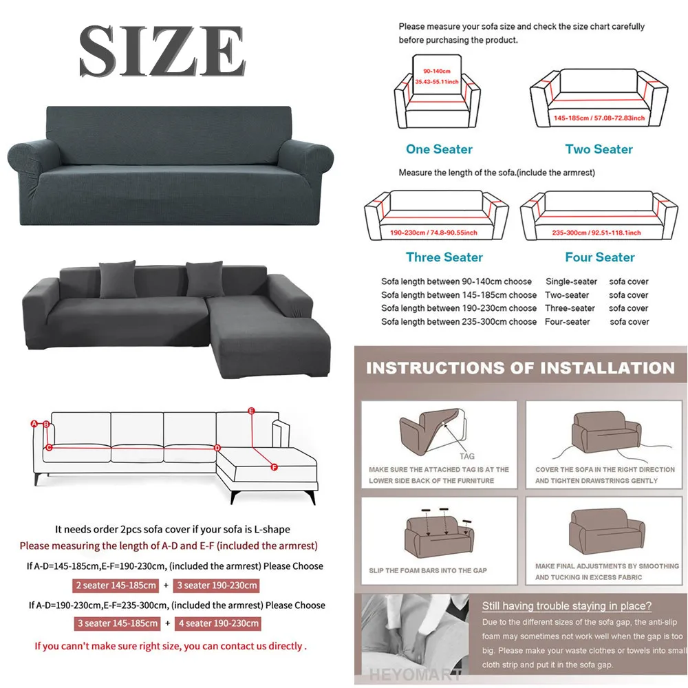 Stretch Jacquard Sofa Covers 1 2 3 4 Seater Couch Cover for Living Room Navy Blue Sofa Slipcover for Pet Kid Furniture Protector 6
