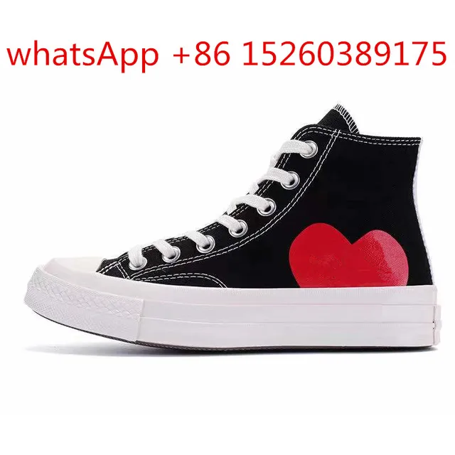 Classic 1970s Men and Women Fashion Lovers High Quality Shoes Big Eyes Red Black White Canvas Shoes