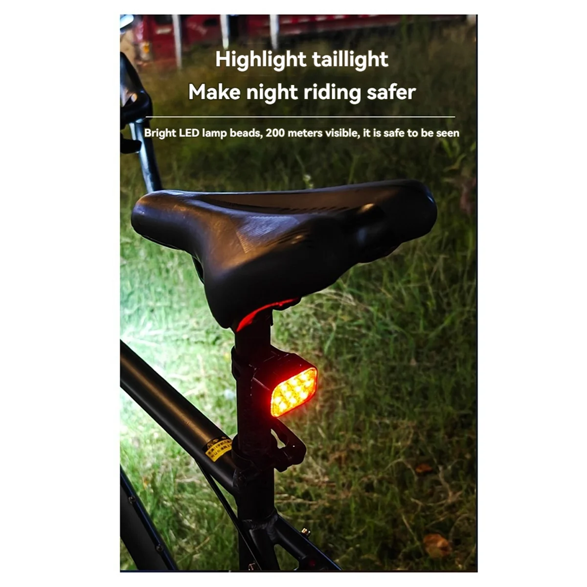 BAAU Bike Light Set Front and Rear USB Charging Mountain Helmet Road Bike Headlight Taillight