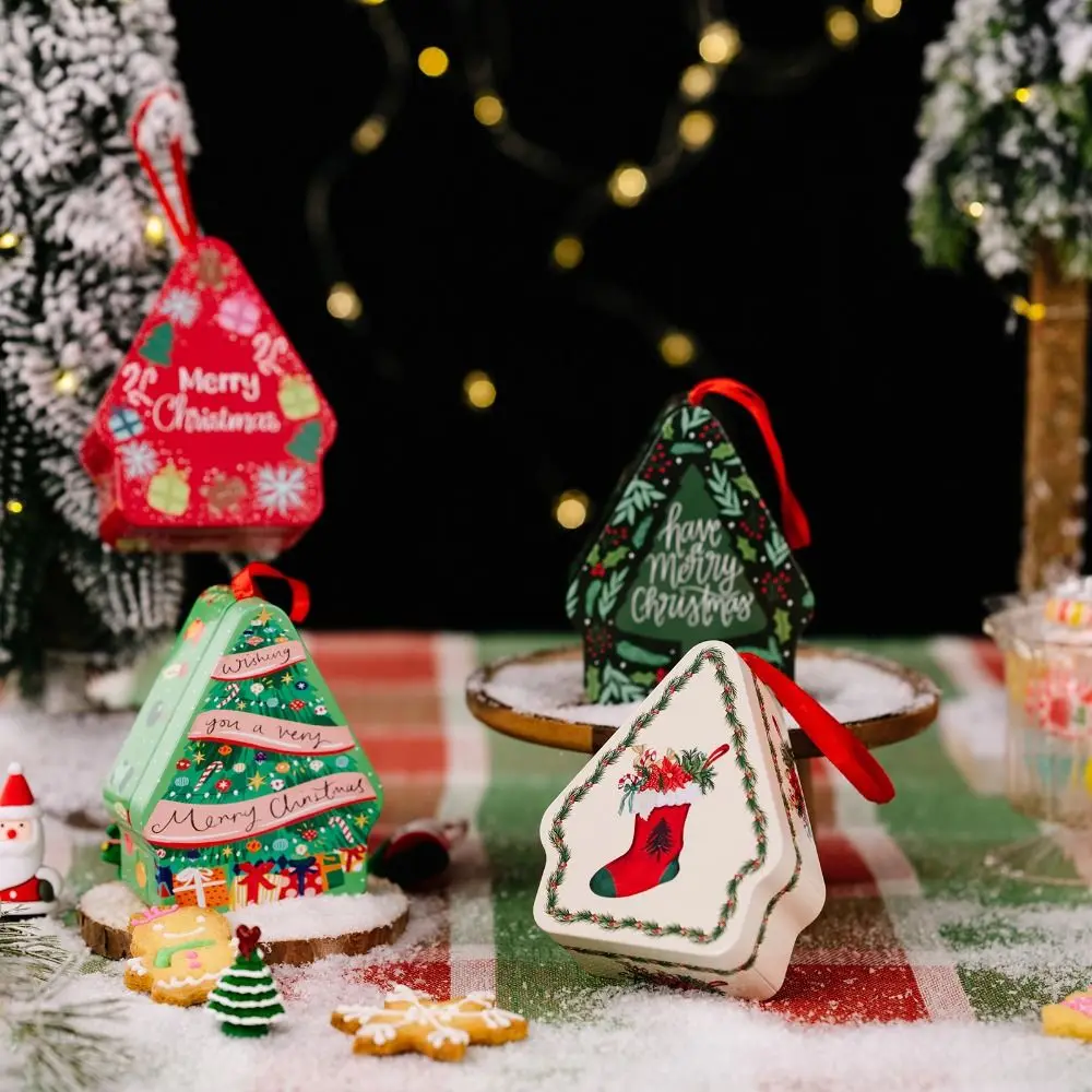 

Christmas Tinplate Box Portable Hanging Christmas Metal Tin Box Decoration Christmas Cartoon Printing Tinplate Box