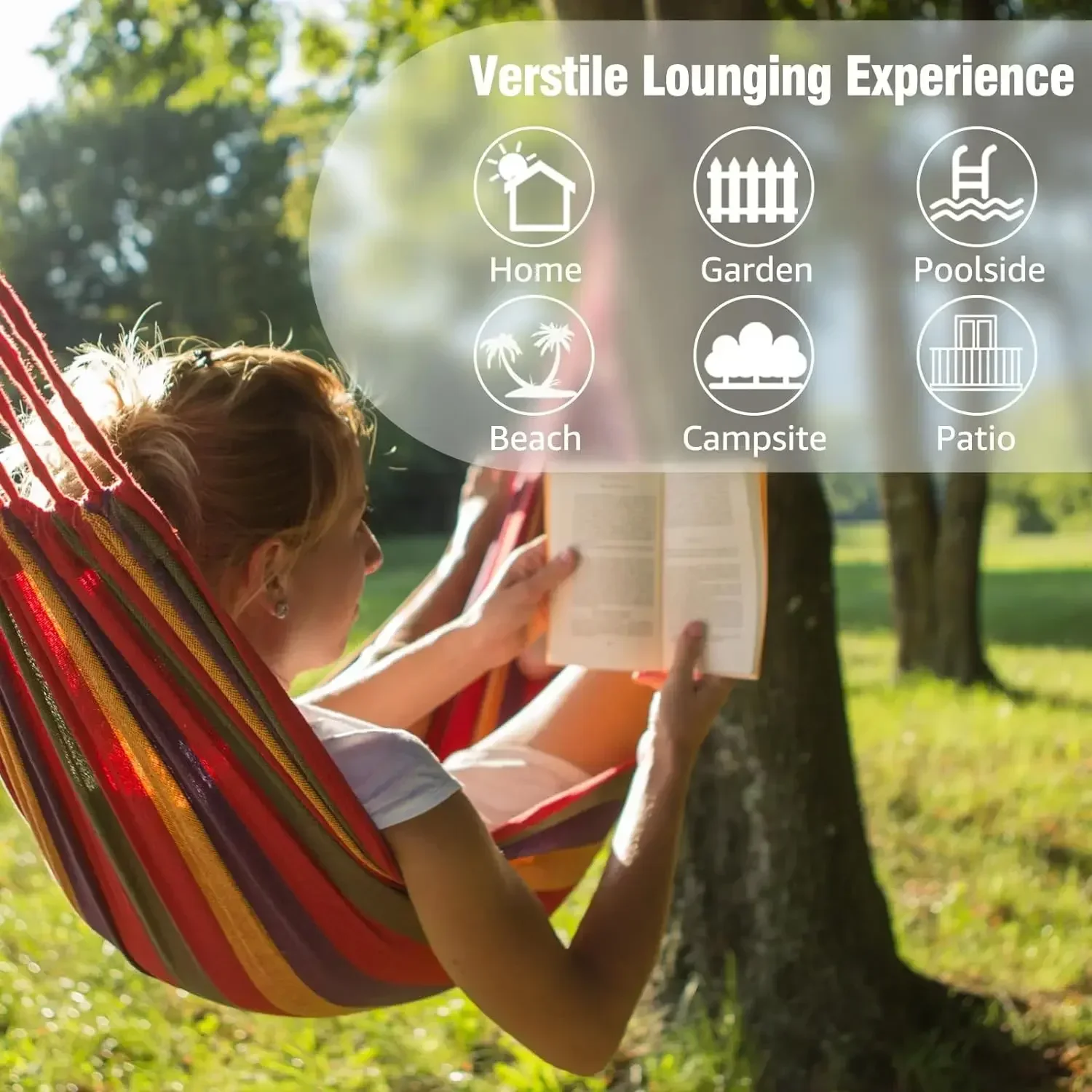 Single Wide Thick Canvas Hammock Outdoor Camping Backpackaging Leisure Swing Portable Hanging Bed Sleeping Swing Hammock 5