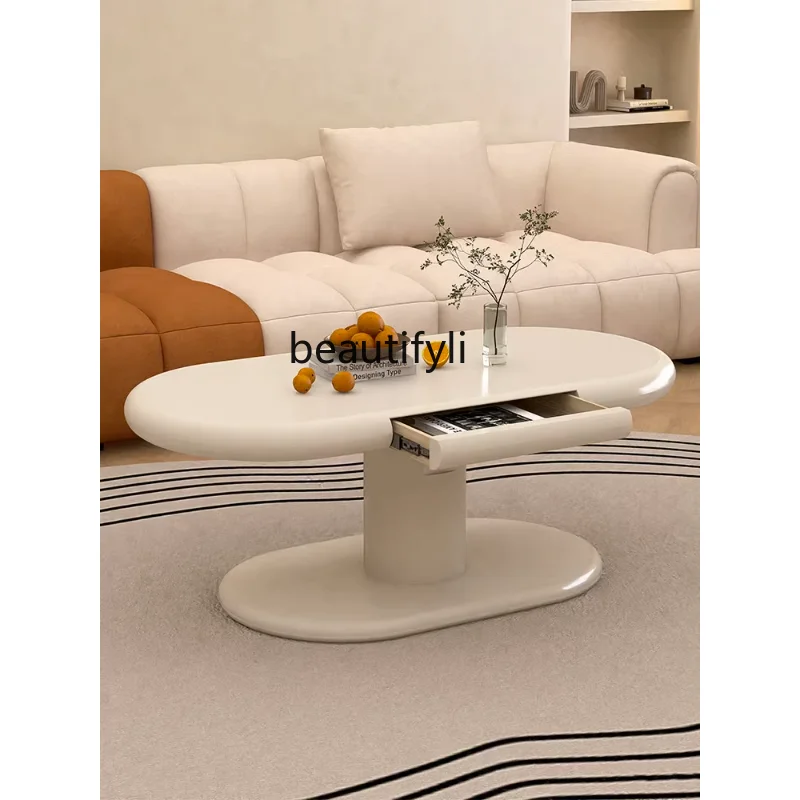 

Lifting Coffee Table Dual-Purpose in One French Cream Style Living Room Home Multi-Function Automatic Electric Smart Table