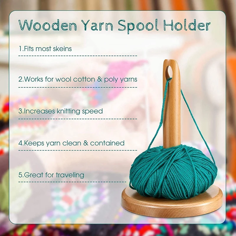 Yarn Holder Spinning Knitting Tools Wooden-Yarn Ball Holder Practical Yarn  Holder Dispenser for Crocheting Embroidery - AliExpress