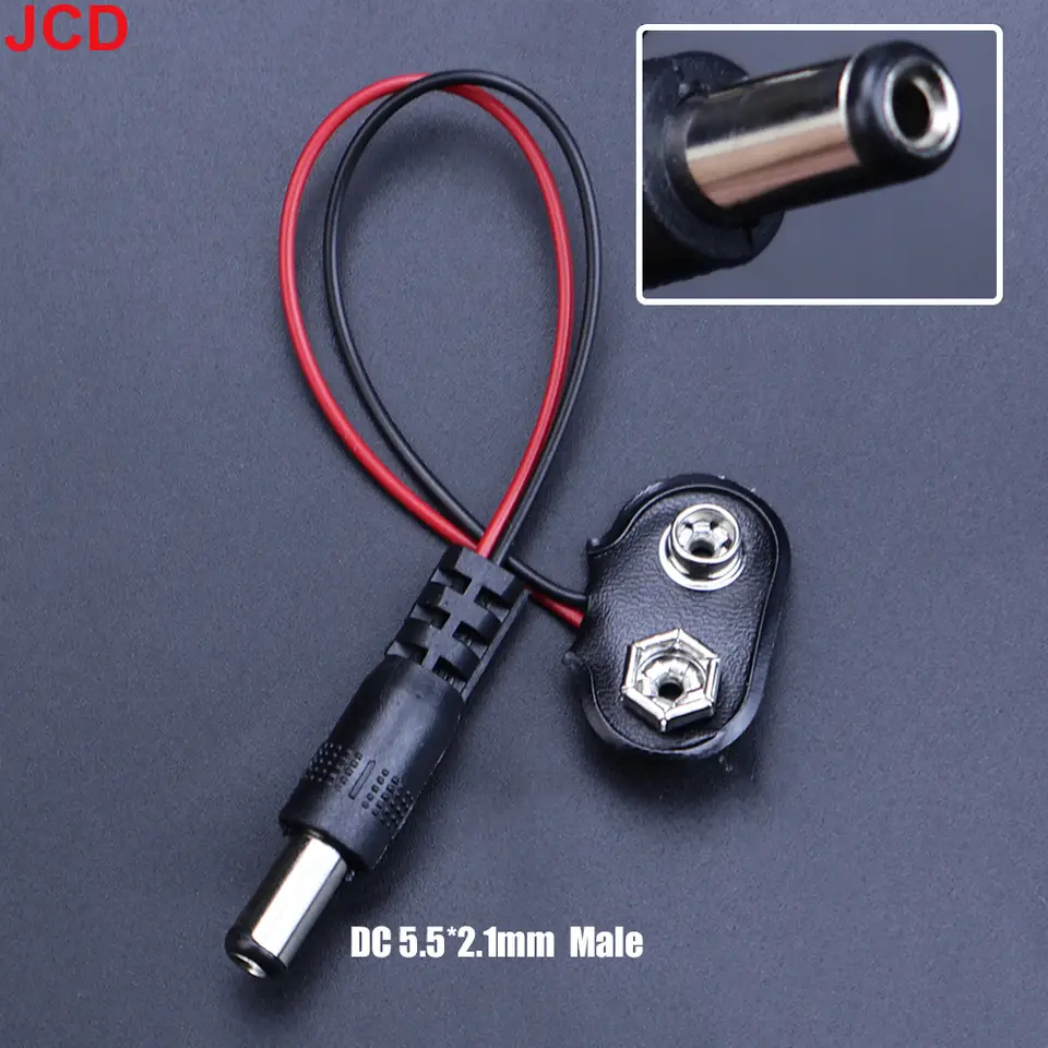 5pc 9V Battery Connector Power Clips DC Jack Male Female Alligator Snap Adapter Wire Holder Cable 9 Volt Lead Socket Plug Barrel image 9