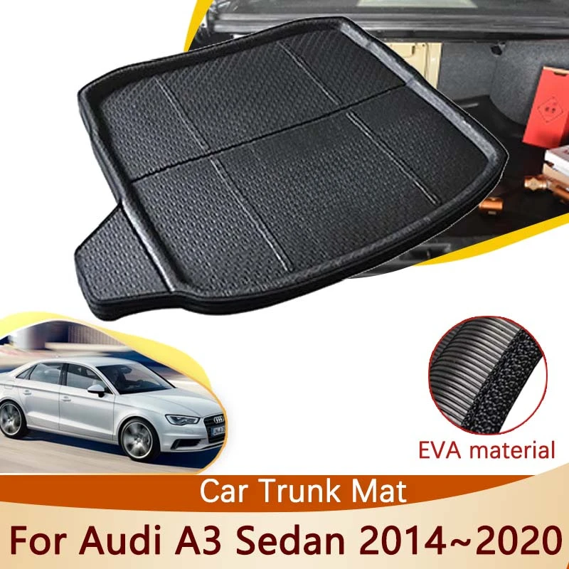 

EVA Rear Trunk Mat For Audi A3 8v Sedan 2014~2020 2019 2018 2015 2013 Accessories Waterproof Floor Tray Liner Waterproof Carpet