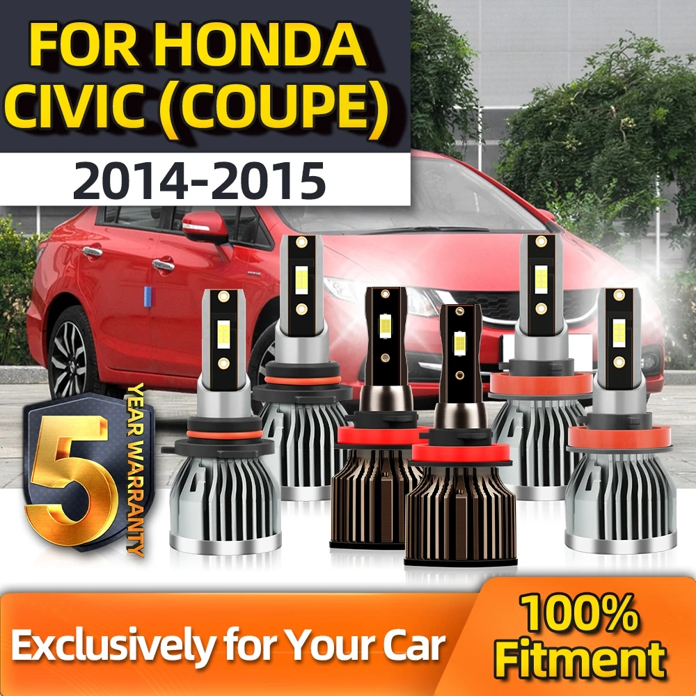 

Crossfox 6x LED Headlights High 9005 Low H11 Beam Fog Light H11 Bulbs Combo Kit Shine White For Honda Civic (Coupe) 2014 2015