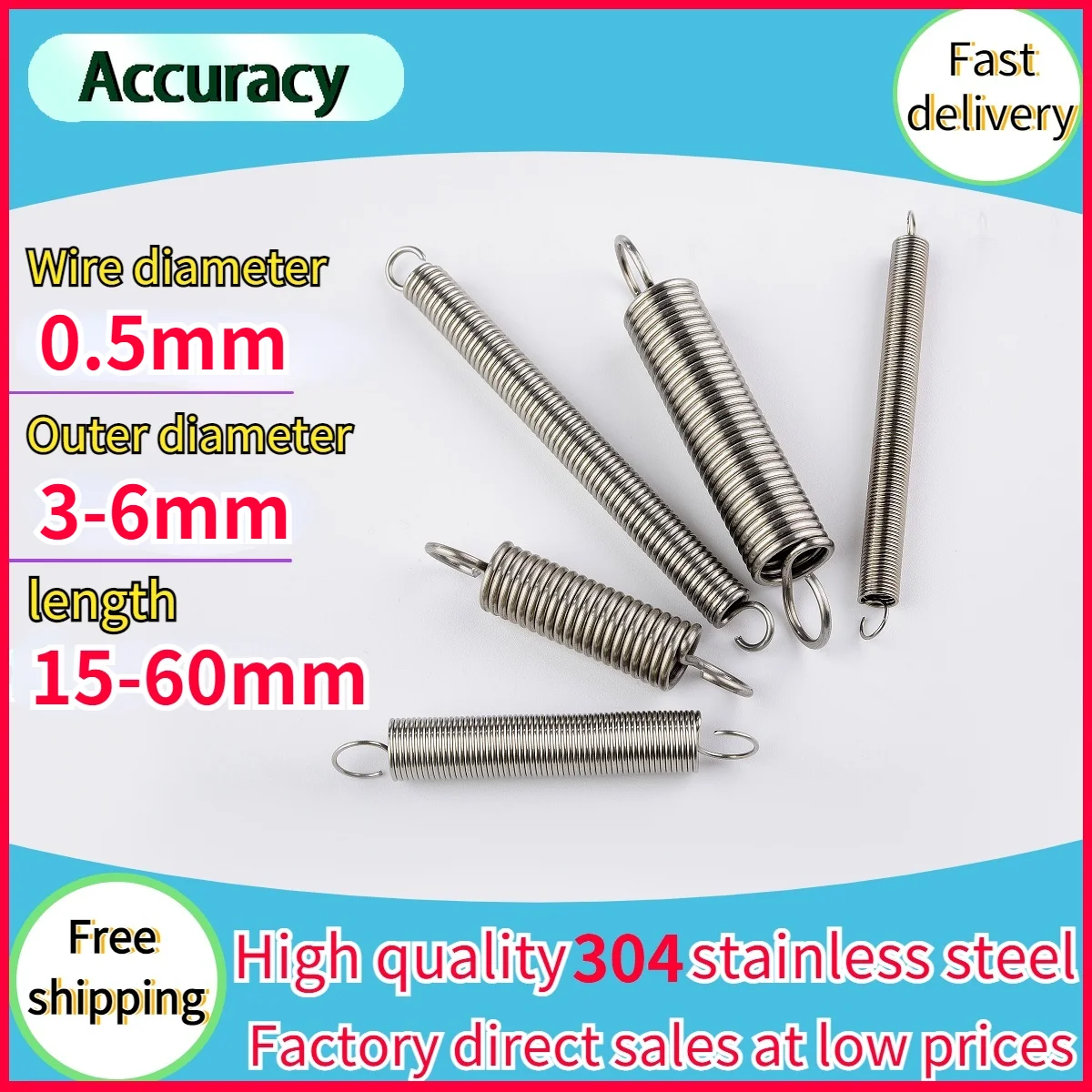 Uxcell 304 Stainless Steel Compression Springs - 0.5mm X 6mm X 25mm, 10pcs Silver Tone - View #7