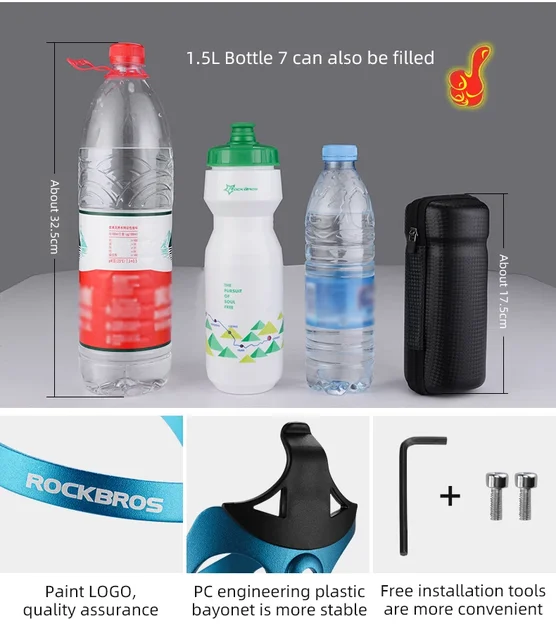 ROCKBROS Aluminum Alloy Bike Kettle Built-in Cup Mountain Bicycle Bottle Holder Ultra Lightweight Cycling Accessories 자전거 악세사리 3