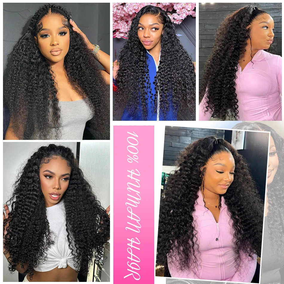 Deep Wave Human Hair Bundles Brazilian Remy Curly Hair Weave Natural Double Drawn Extensions For Women 30 32 40 Inch human hair bundles