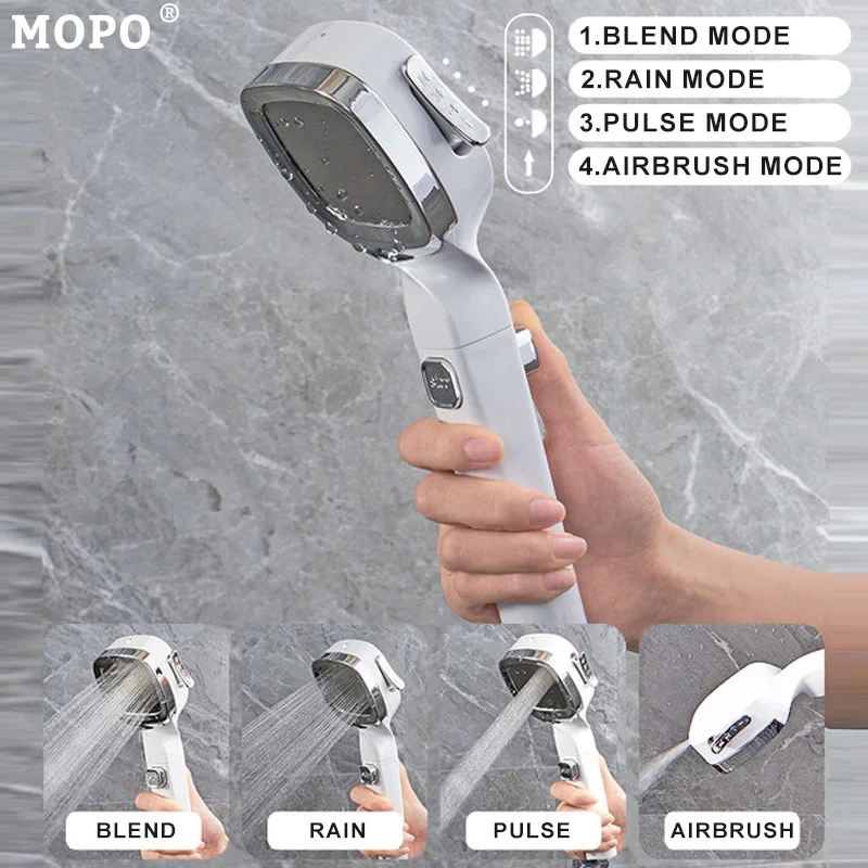 High Pressure Shower Head One-key Stop Water Toothbrushes Head Water Saving Adjustable Shower Bathroom Accessories shower head shower nozzle