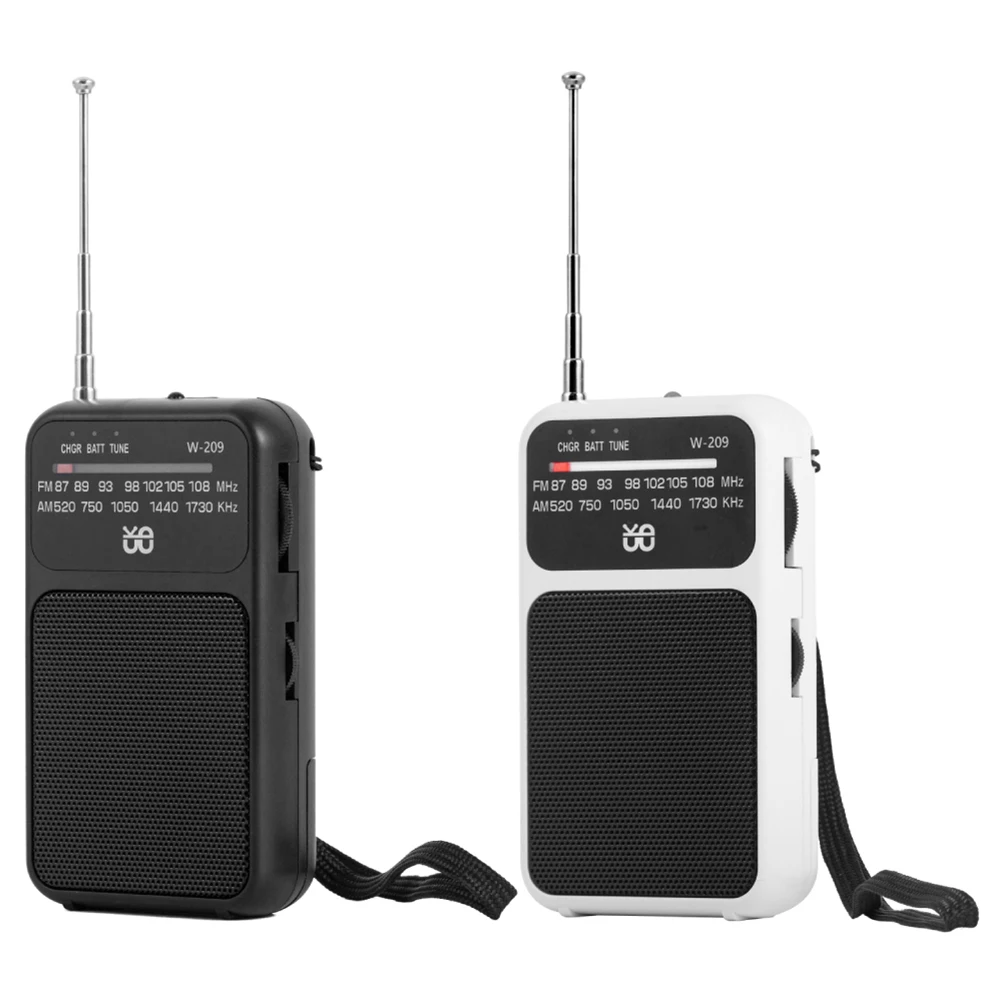 2 Band Stereo Radio Built-in Speaker Radio Player Battery Operated Flashlight with 3.5mm Headphone Jack for Senior Home Walking