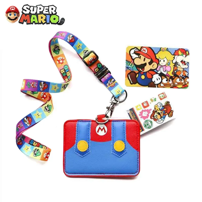 Anime Super Mario Bros Porta Carte D'Identità Pu Leathers Cartoon Passaporto Titolare Titolare Titolare Carino Studente Bus Pass Pasto Carta D'Identit