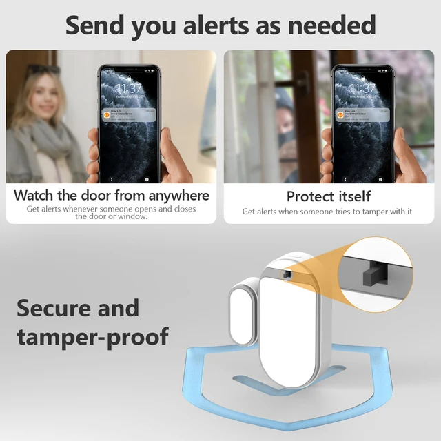 IMOU Zigbee 3.0 Smart Door Window Sensor Open/Closed Detectors App Control Security Alarm Tamper-proof  2 year long standby 4
