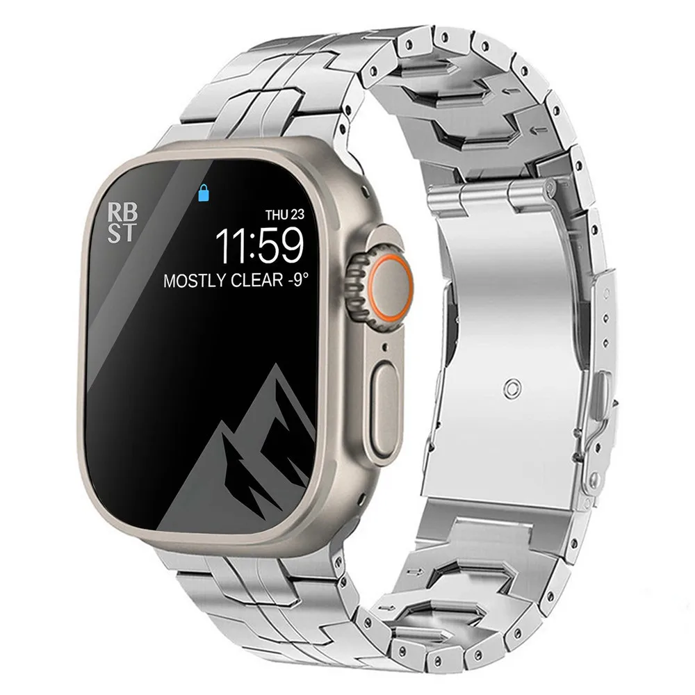 Premium Titanium Metal Strap for Apple Watch - Elegant Link Bracelet