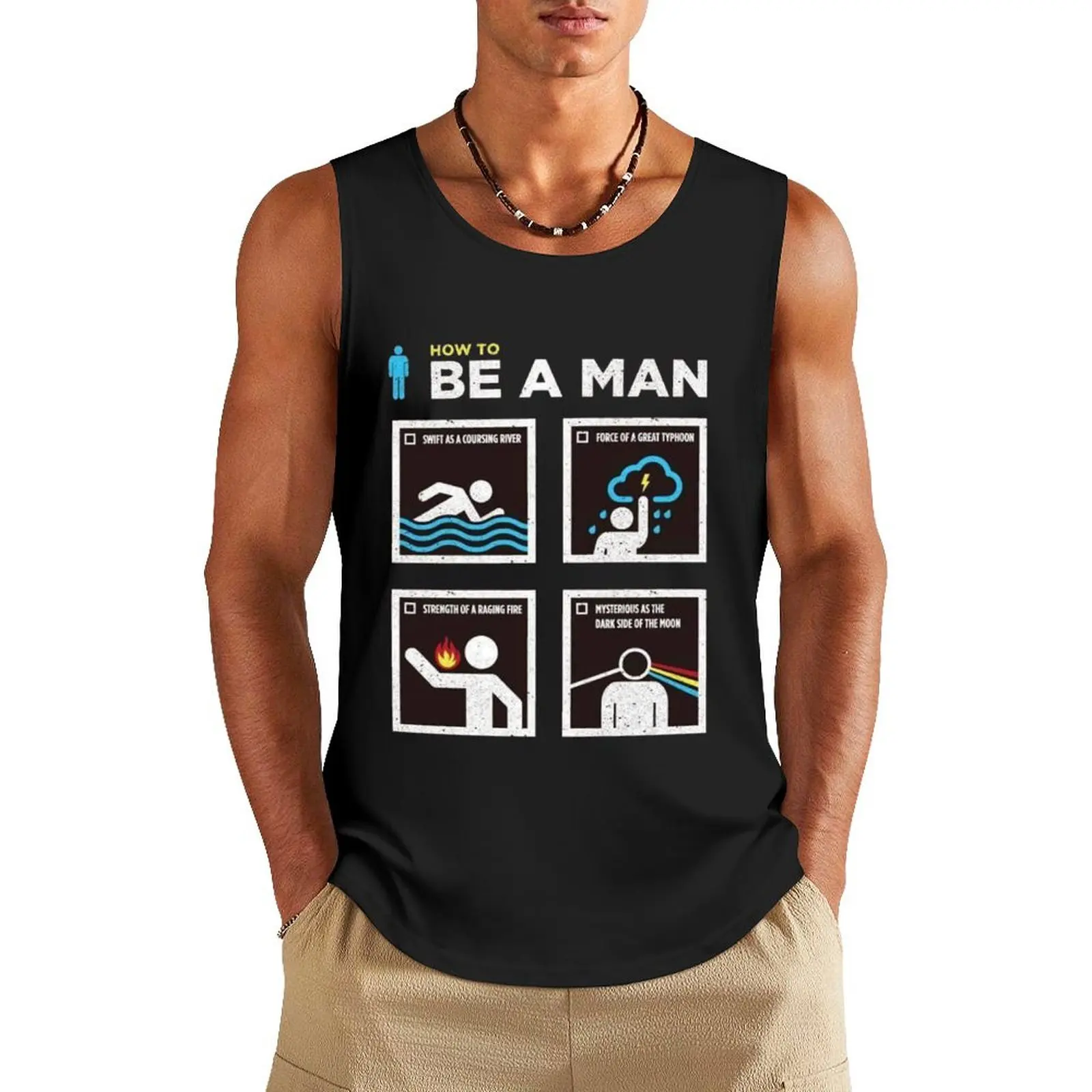 

be a man Tank Top summer Men's tops Gym wear anime