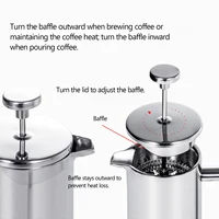 Feriales French Press Kaffeebereiter Edelstahl – Doppelwandig isolierte Kaffeemaschine – Rostfreie Kaffeekanne mit Feinmasch-Filter & Cool-Touch-Griff 1