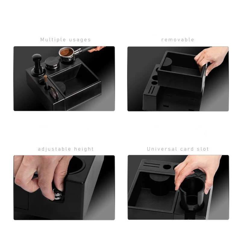 ABS Coffee Tamping Station with Knock Box and Storage