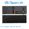 New US Spanish Language  Backlit Keyboard For HP ProBook 450 G9 455 G9 Notebook PC Replacement Keyboard