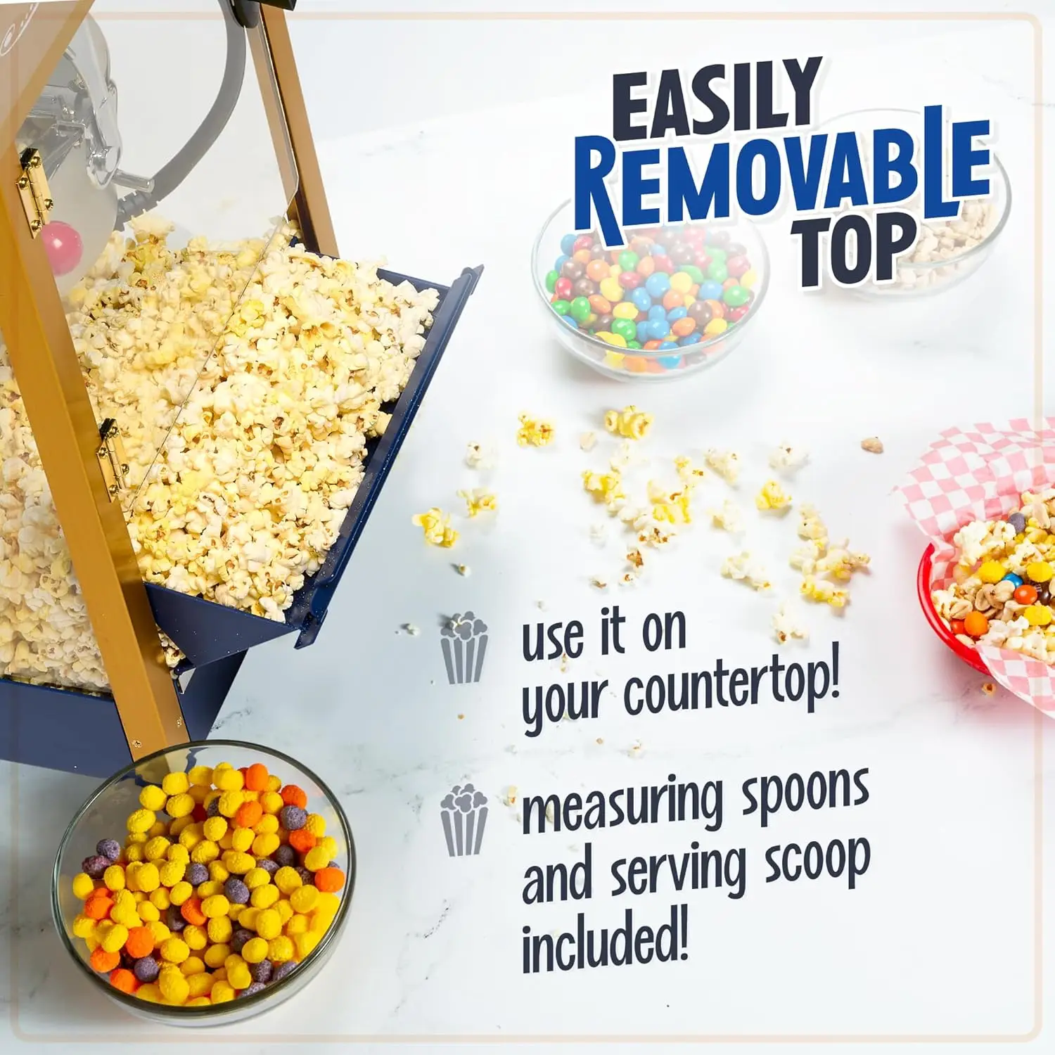 Popcorn Maker Machine-Professional Cart With 8 Oz Kettle Makes Up to 32 Cups-Vintage Popcorn Machine Movie Theater