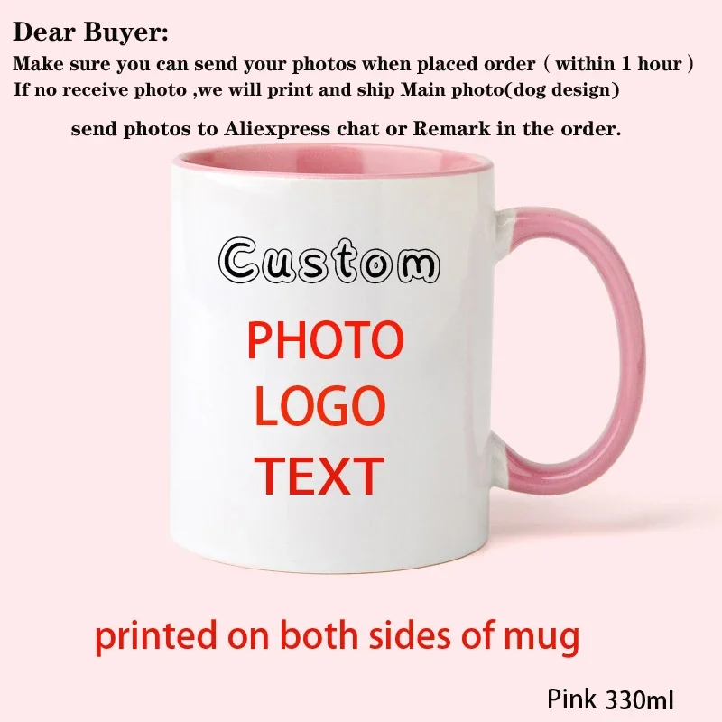 Personalised Your Photo Name Coffee Tea Cup Custom Dog Cat Family Lovers Text