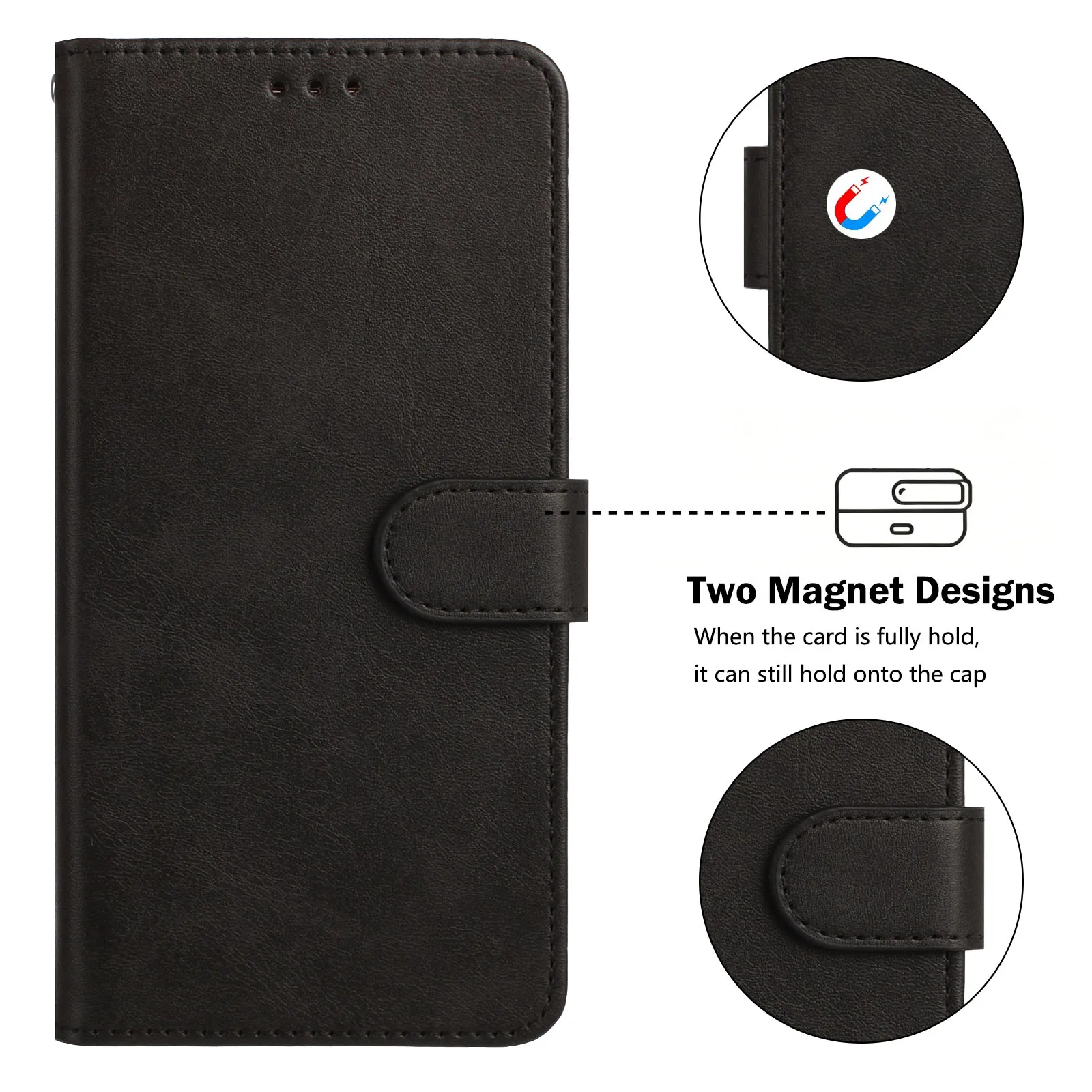 Luxury Leather Flip Wallet Phone Cover