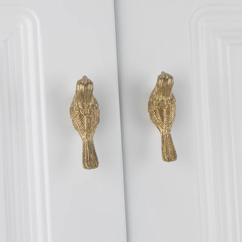 Description Picture 3 of itemSolid brass European luxury bird drawer knob furniture hardware kitchen cabinets gold pull handle