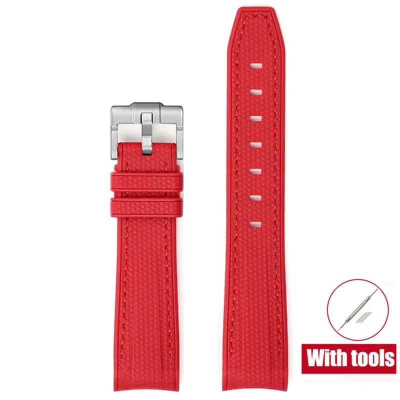 20mm Premium Diving Strap - Arc Curved End TPU Rubber Bracelet with Watch Band Tools
